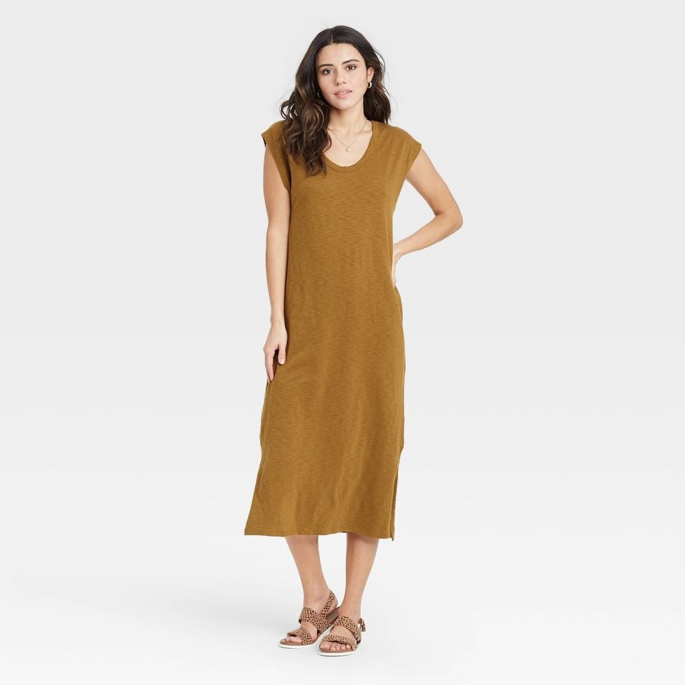 Universal Thread Target NWT Knit T-Shirt Midi Dress Brown Women's Small